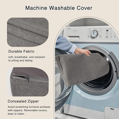 OVOV Recliner Cushions for Elderly 20"x20"x4" Thick Seat Cushion for Recliner Chair Large Square Non Slip Chair Pads with Washable Cover for Armchair Couch Light Grey
