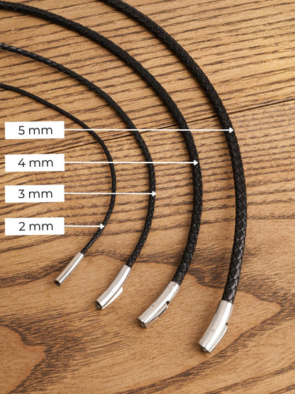 HAQUIL Waterproof Braided Leather Cord Chain Necklace for Pendant, Jewelry Gift for Men and Women 30inch 4mm