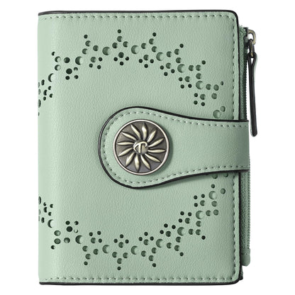 Tipmile Small Wallet for Women Bifold RFID Blocking Card Holder Leather Wallets with Zipper Coin Pocket