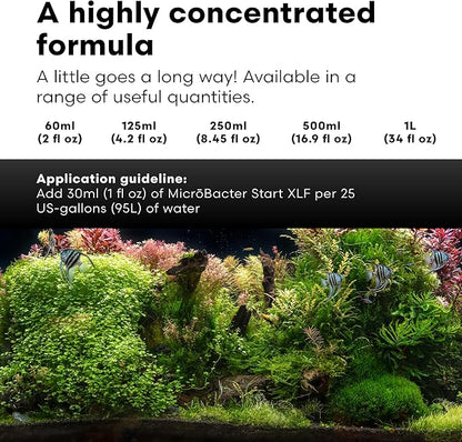 Brightwell Aquatics MicroBacter Start XLF - Concentrated Freshwater Nitrifying Bacteria - Quick Start Fish Tank Starter, Lift Microbe Levels & Water Filtering - Aquarium Water Treatments, 33.8 fl oz