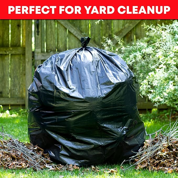 Tasker Contractor Garbage Bags 55 Gallon, 3 Mil Black Contractor Garbage Bag
