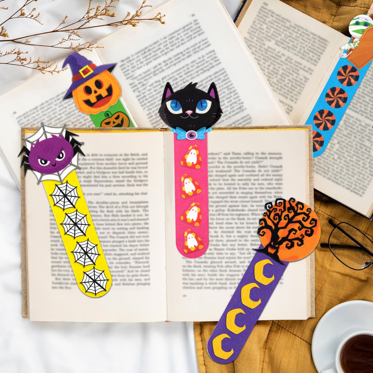 80UncleKimby 28 Sets Halloween Crafts for Kids DIY Bookmarks Kits Ages 4-8 Classroom Activities