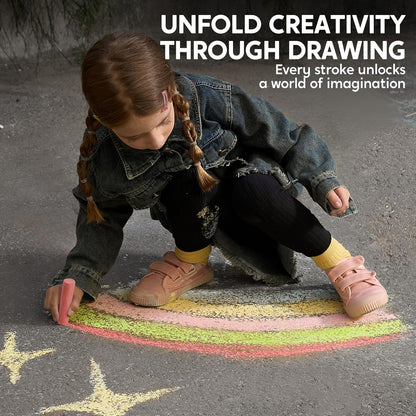 JOYIN 30 PCS Sidewalk Chalks for Kids, 10 Colors, Non-toxic Jumbo Washable Colored Chalk for Toddlers 1-3, School Supplies, Classroom Must Haves, Gift for Kids
