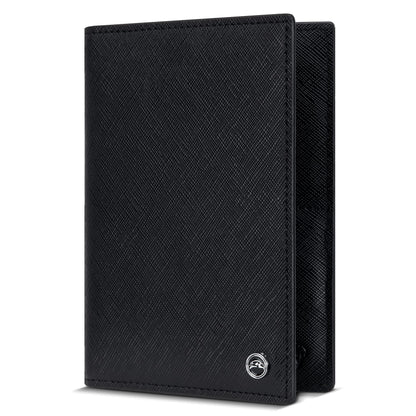 Snazzy Hawk 2 Passport Holder - Travel Essentials, RFID Blocking Wallet Credit Card Organiser, Plain Accessories Slim Cover For Men Women… (Black)