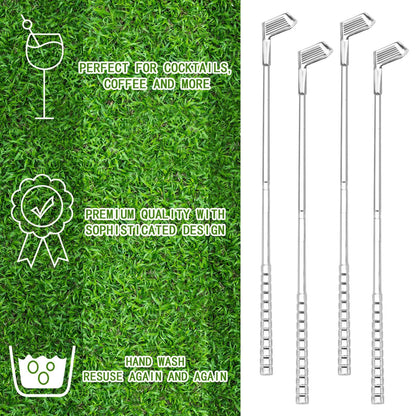 Qinyoung 200 Pcs Golf Cocktail Stirrers Swizzle Stir Sticks 7.3 Inch Plastic Drink Stirrer Sticks for Cocktails Coffee Liquor Cake Pops Golfing Club Gifts Golf Party Favors Decorations (Clear)