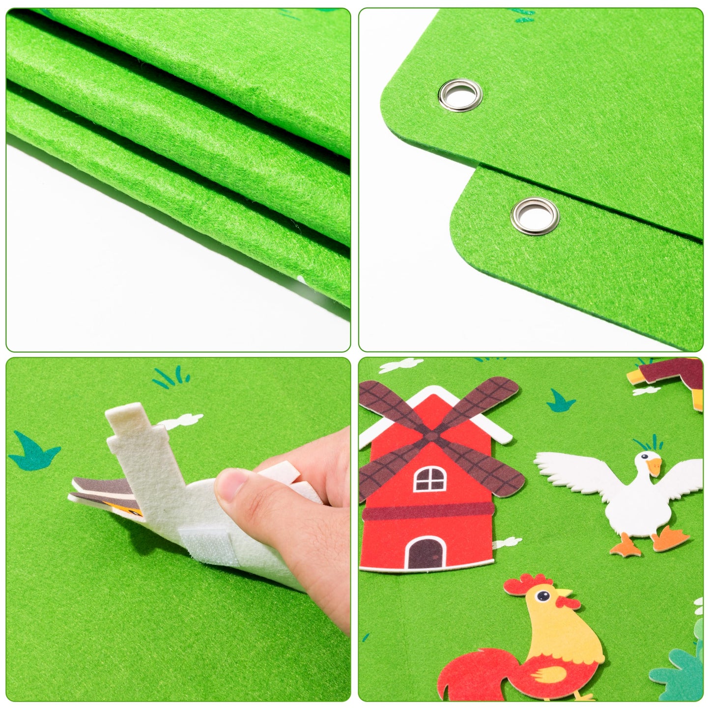 WATINC Farm Animals Felt Board Set for Toddlers - 38Pcs 3.5Ft Preschool Flannel Barnyard Storytelling, Learning Toy for Classroom Homeschool
