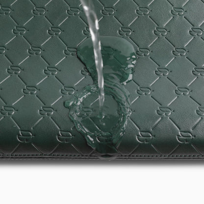 Comfyable x Edition Faux Leather Laptop Sleeve 13 14 Inch, Compatible with 13" MacBook Air M5 & 14" MacBook Pro M5 Pro/Max 2026, Mac Travel Case with a Front Zip Pocket for Men Women, Midnight Green