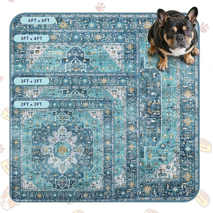 Lahome Super Absorbent & Leakproof Washable Dog Pee Pads - 2 Pack Value Set - Waterproof, Non-Slip Reusable Pads for Puppy Training, Crates & Whelping (24"x24", Blue)