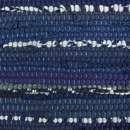 DII Handmade Chindi Tabletop, Reversible and Machine Washable, Table Runner, 14x72, Nautical Blue