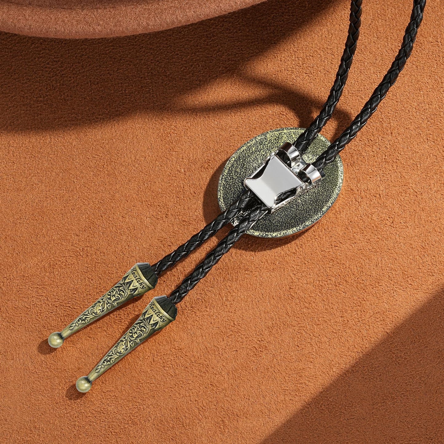 Sintcach Bolo Tie for Men Women, Western Cowboy Initial Letter Bolo Ties, Vintage Leather Necktie Western Accessories Cowboy Gifts, K