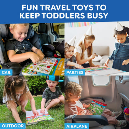 Montessori Preschool Busy Book for Toddlers Ages 3 and Up - Preassembled - Preschool Learning Activities Montessori Educational Toys - Gifts for 3 Year Old Boys, Toddler Learning Toys Activities