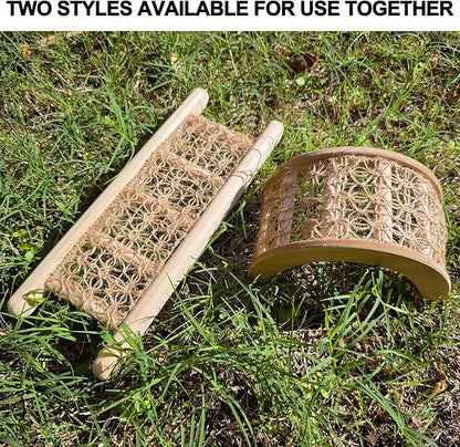 Hermit Crab Climbing Straight Ladder Wooden and Rope Hermit Crab Climbing Wall Hermit Crab Climbing Toys Small Animal Cage Accessories for Bird Parrot Lizard Chameleon Reptile
