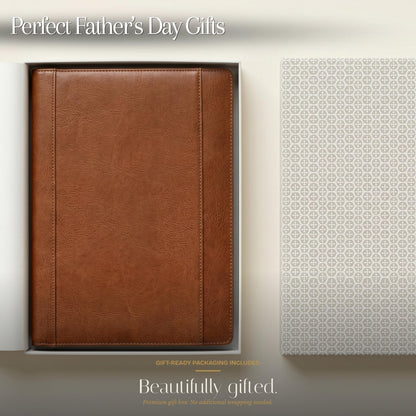SETTINI Genuine Leather Portfolio Professional Organizer Padfolio – Resume Folder – Stylish Document Folio with Business Card Holder – Gift Portfolio for Men & Women - Fathers Day Gifts