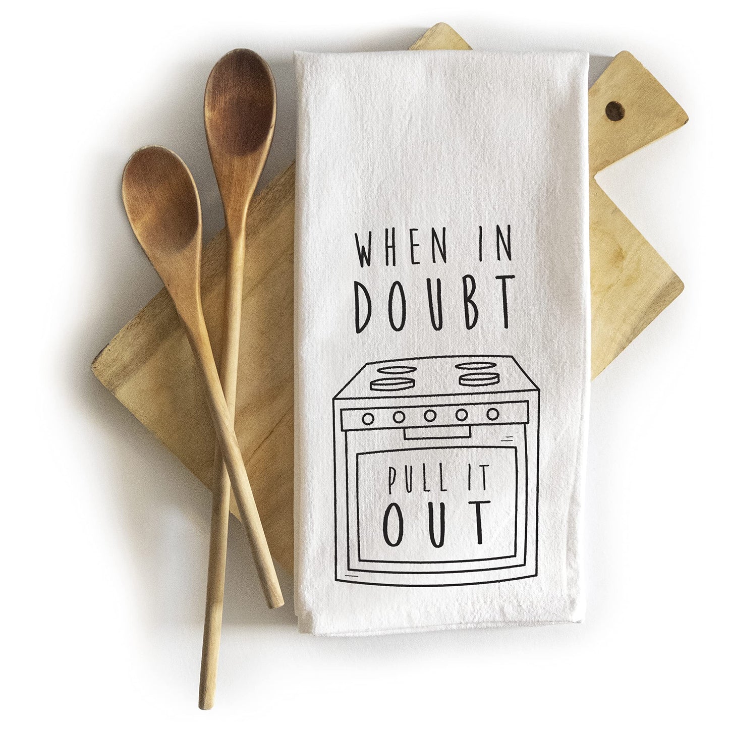 MAINEVENT When in Doubt Pull It Out Kitchen Towel with Sayings 18x24 Inch, Funny Dish Towel