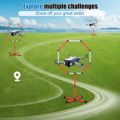 Drone Obstacle Course Kit, 3 Sets of 27” Hoop Size - Large-sized Loop for RC FPV Drone Beginners, Reducing The Risk of Collision, Portable Game Loop Gate System with Separate Storage Bag