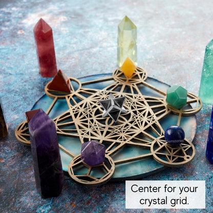 Amazing Gemstone Black Tourmaline Merkaba Crystal - 0.75 Inches Metaphysical Merkaba Star for Meditation - Energetic Tetrahedron Crystal and Healing Stones for Spiritual Growth and Healing (15-20mm)