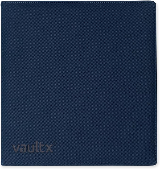 Vault X Large Ring Binder, 900 Cards, fits 9 Pocket Pages, Exo-Tec Material, 3 D-Ring Folder, for Trading Cards (Blue)