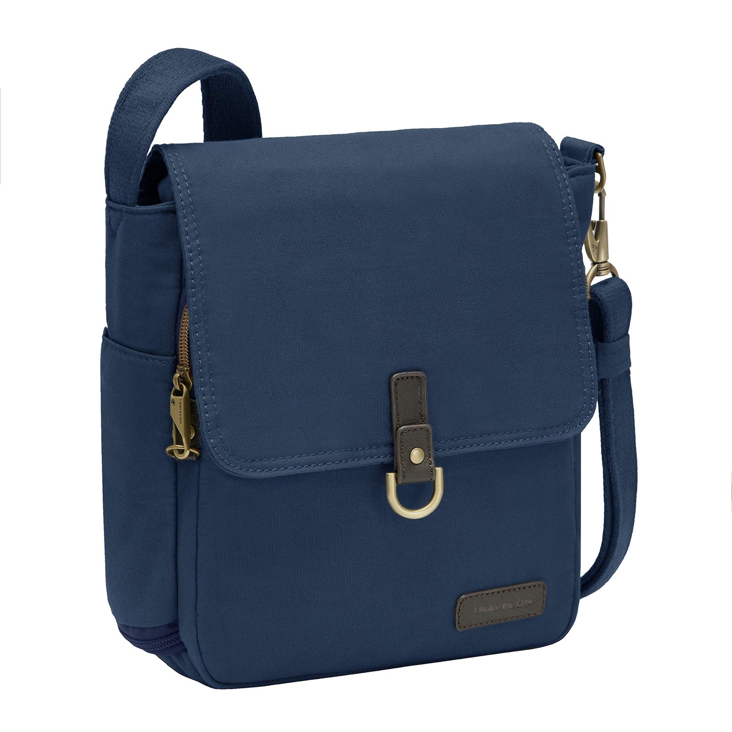 Travelon Unisex Adults Anti-theft Courier Tour Bag Tote, Navy, 11.5 X 11 X 3 US