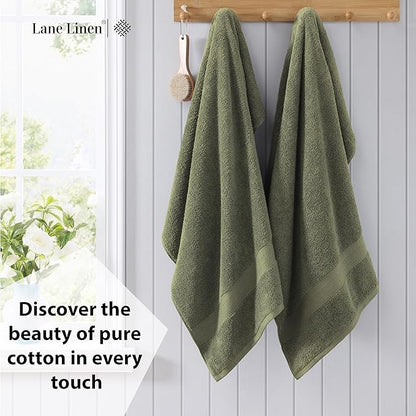LANE LINEN 100% Mercerized Cotton Bath Sheet Set of 4