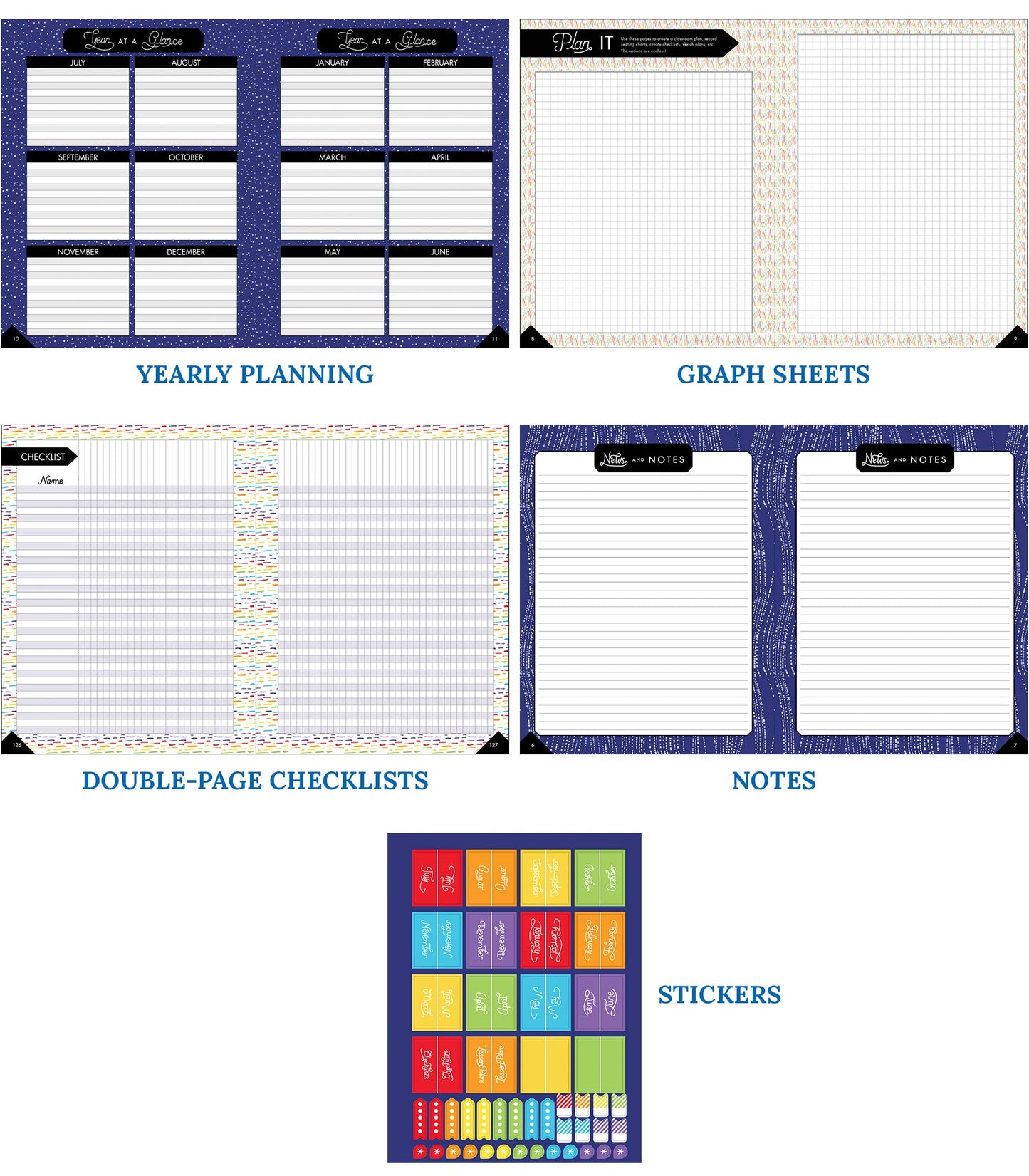 Carson Dellosa Sparkle and Shine Teacher Planner 2026-2027, Undated Holographic 8" x 11" Lesson Plan Book, Stickers, Class Schedule, Weekly Calendar School Supplies, Homeschool, Classroom Must Haves
