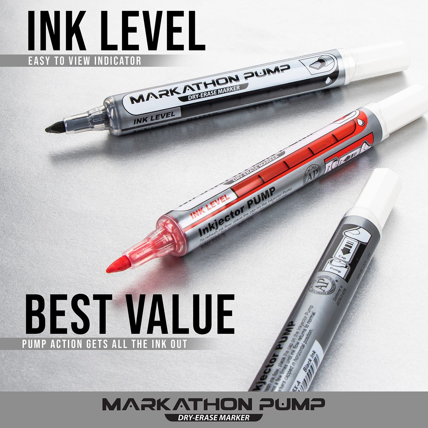 Pentel Markathon Pump Dry Erase Marker, Chisel Tip, Blue Ink, 12 Pack (MWL6SX-C)