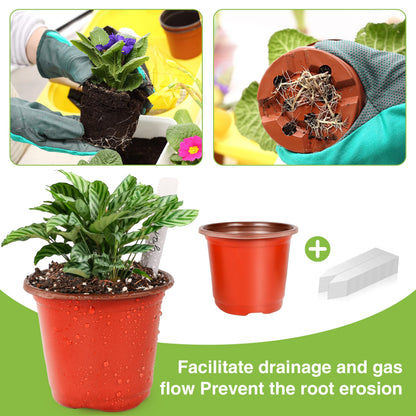 LWWTBS Plant Nursery Pot/Pots 100 Pcs 6" Plastic Small Plants Pots Flower Pots Seed Starting Pots for Plants Indoor Outdoor Seeding pots (with 100 Plant Labels)