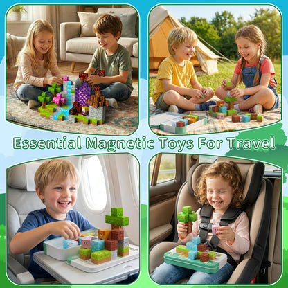 Petenjoy 150PCS Magnetic Blocks - Magnetic Building Blocks, Magnet Blocks Cubes, STEM Learning Sensory Magnet Toy for Kids Ages 3 4 5 6 7 8 9 10 11, Birthday Gifts for Boys and Girls