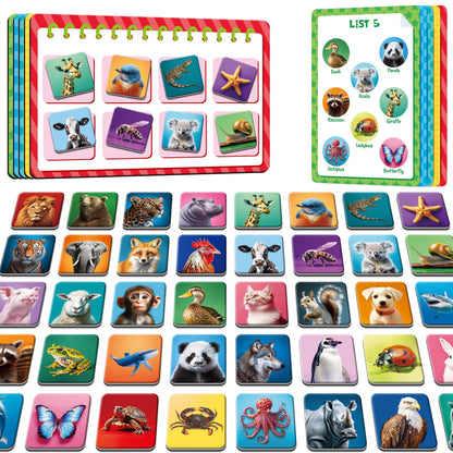 SpriteGru Magnetic Animal Matching Game, Funny Animals Learning Game, Race to Collect Your Lists Educational Toy for Boys & Girls at Home