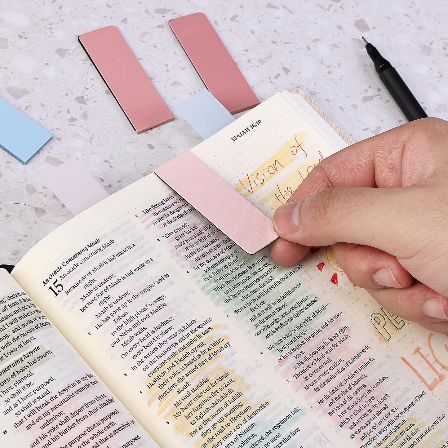 Mr. Pen- Bible Journaling Kit for Women, Bible Highlighters and Pens No Bleed, Pencil Case, Fineliner, Prayer Cards, Tabs, Magnetic Bookmarks, Transparent Sticky Notes, Christian Devotional Gifts