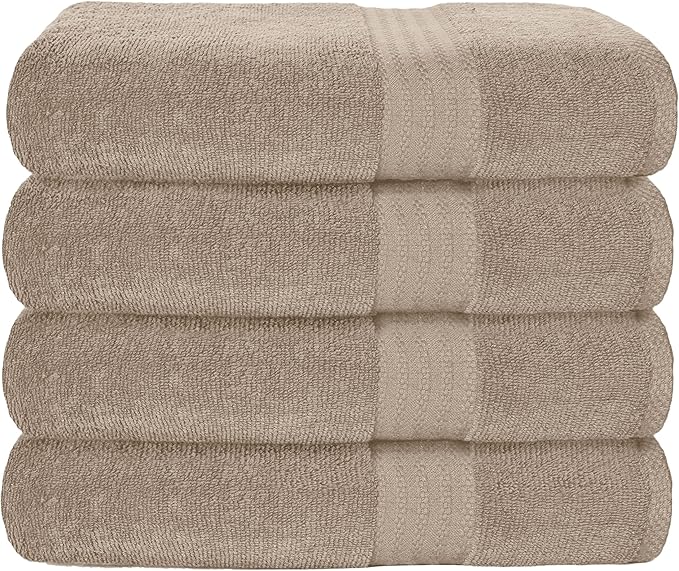 GLAMBURG Premium Cotton 4 Pack Bath Towel Set