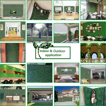 ODTORY Artificial Grass Wall Panel Backdrop,10 X 10 in 24P(16.8 sqft) UV-Anti Greenery Boxwood Panels for Indoor Outdoor Green Wall Decor & Ivy Fence Covering Privacy