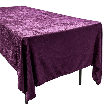 AK TRADING CO. Lush Panne Velvet Tablecloth - 60 x 102 Inch Rectangular Table Cover | Great for Buffet Table, Parties, Holiday Dinner, Wedding & Baby Shower (Plum, 60 x 102 Inch)