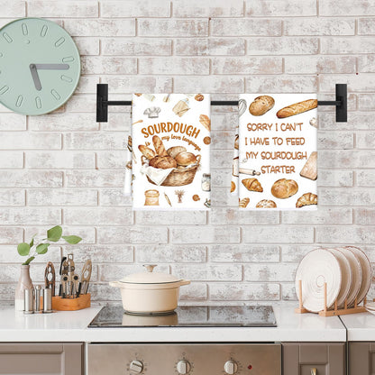 InIsaJace Funny Sourdough Kitchen Towels, Decorative Bread Dish Towels Gifts Set of 6 Absorbent, Reusable Hand Towels Gifts for Baking Lover Housewarming Home Decor