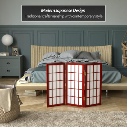2 ft. Short Desktop Window Pane Shoji Screen - Rosewood - 3 Panels