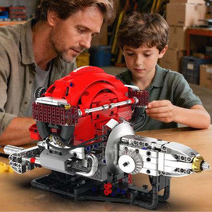 AoreSpty H4 Mini Engine, Bluetooth Motor a Escala para Armar, 868Pcs Engine Building Kits for Kids and Adults, STEM Engineering Kits for Kids Age 8-12, Realistic Tech Hobby Gift for Men