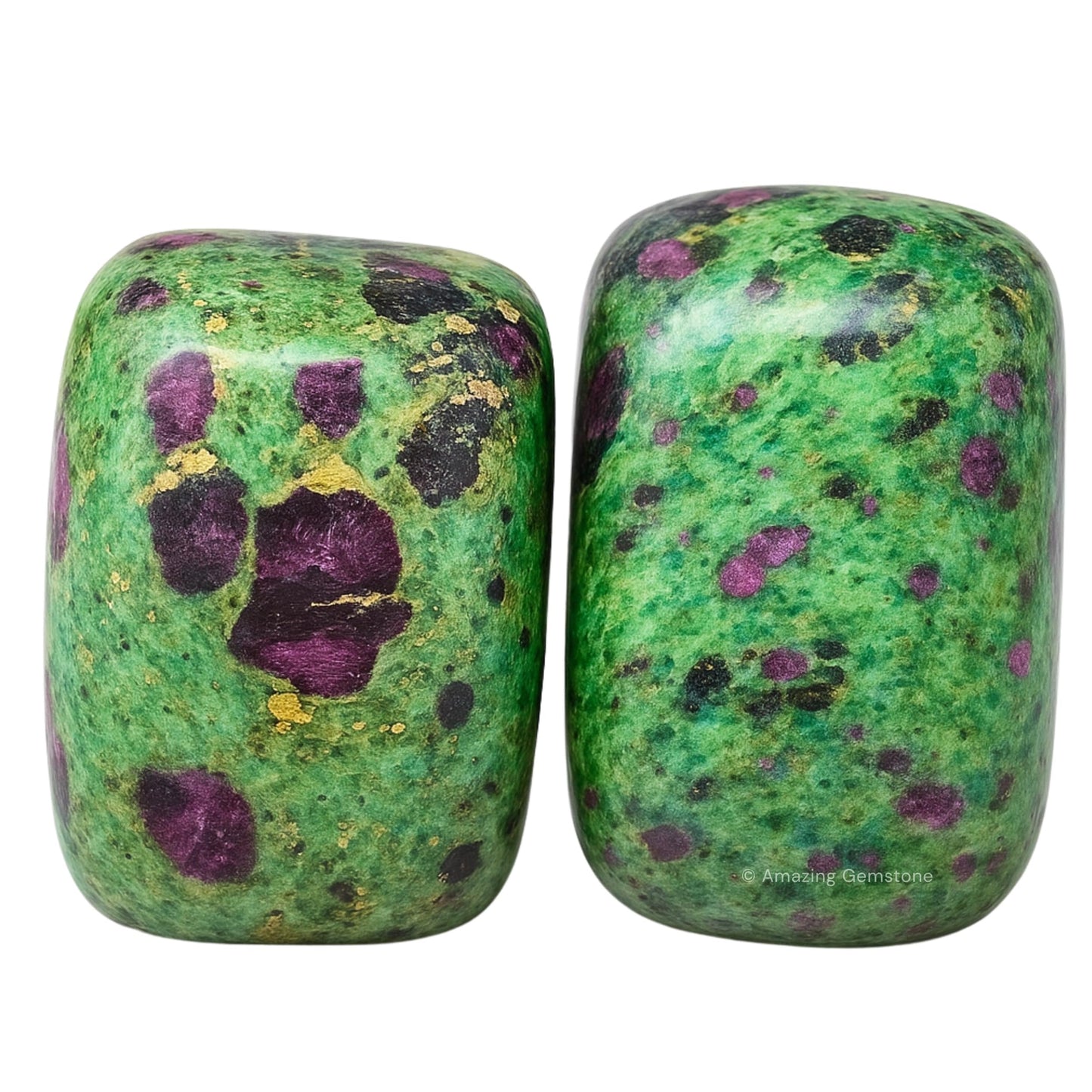 Amazing Gemstone Ruby Fuchsite Crystal Tumbled Stones Polished Rocks, 1 Oz - Natural Gem Stones for Healing - DIY Crystals for Protection