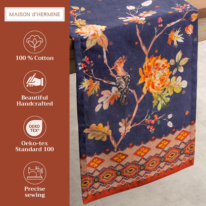Maison d' Hermine Table Runner 100% Cotton Single Layer Table Runners 108 inches Long for Thanksgiving Christmas Decorations Home Kitchen Dining Party Wedding (Kelim - Infinity, 14.5" x 108")