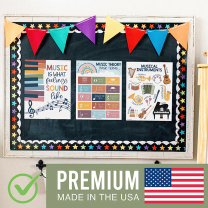 Hadley Designs 9 Music Classroom Posters – Boho Music Classroom Decor, Choir & Solfege Prints, Bulletin Board Decorations, Educational Supplies for Teachers