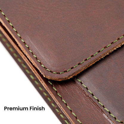 Havee Havanos Three Slot Cigar Case with Cutter Slot and Magnetic Closure - Handmade Genuine Leather Portable Cigar Accessory for Storage and Travel - Brown