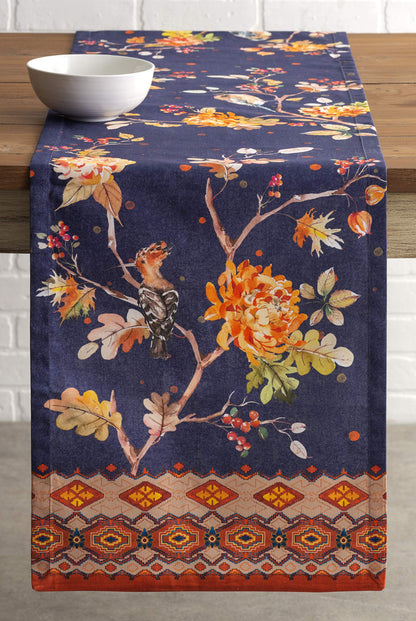 Maison d' Hermine Table Runner 100% Cotton Single Layer Table Runners 108 inches Long for Thanksgiving Christmas Decorations Home Kitchen Dining Party Wedding (Kelim - Infinity, 14.5" x 108")