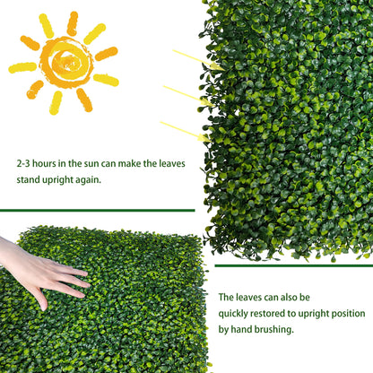 ODTORY Artificial Boxwood Roll Panels:40 X 120 in(33.5 sqft) UV-Anti Artificial Ivy Privacy Fence Wall Screen for Indoor Outdoor Green Grass Wall Decor & Ivy Fence Covering Privacy