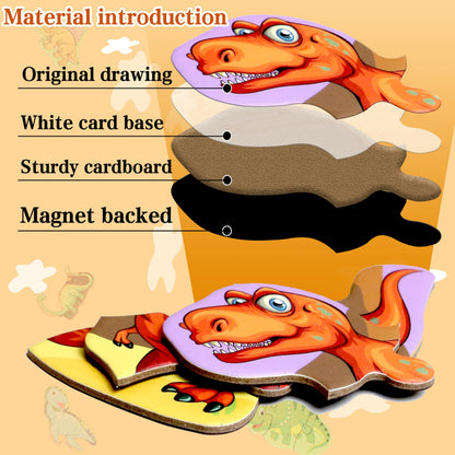 Magnetic Puzzles for Kids Ages 1-3, Travel Toddler Puzzles Ages 2-4 Year, Dinosaur Activities Toy for Boys & Girls 3-5 yo - Learning Magnet Gift for Road Trip