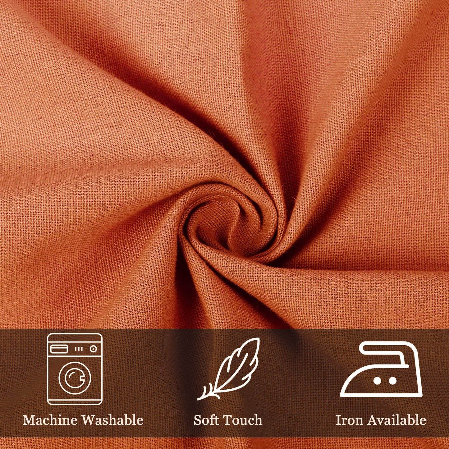 85% Cotton 15% Linen Dinner Cloth Set of 12 Napkins for Everyday Use Over Sized Easter Special Mitered Corners Napkins, Pre Shrunk Good Absorbency Ultra Soft Quality 18x18 in(Rust)