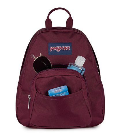 JanSport Half Pint Mini Backpack, 10.2 L - Durable Mini Bag Purse with Adjustable Shoulder Straps, Single Main Compartment, Zippered Stash Pocket, Cherry Lacquer