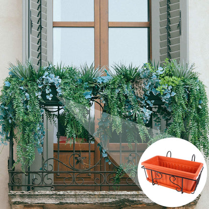 1set Hanging Rectangular Flowerpot Rack Durable Flowerpot Stand for Balcony Living Room and Garden Stylish Vertical Gardening for Home Decor