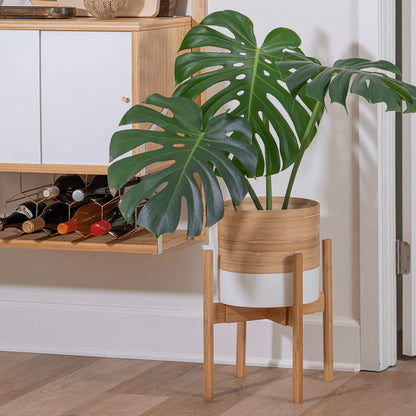HABITAS Plant Pots for Indoor Plants - Modern Planter Style Made from Bamboo. Includes Large (10 inch Plant Pot), Medium (8") and Small (6") Planters for Indoor Plants. No More Plastic Flower Pots.