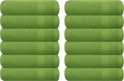 GLAMBURG Ultra Soft 12-Piece Washcloths Set 13x13-100% Ringspun Cotton