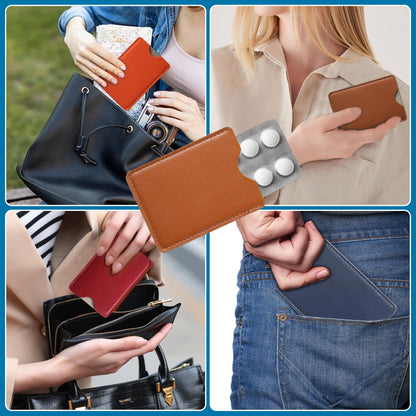 RFID blocking sleeves Universal for travel and business, 7 Pcs Multicolor Luxury Leather Credit Card Cover Protect Cards from Electronic Theft, social security Card Holder Fit in Purse&Wallet