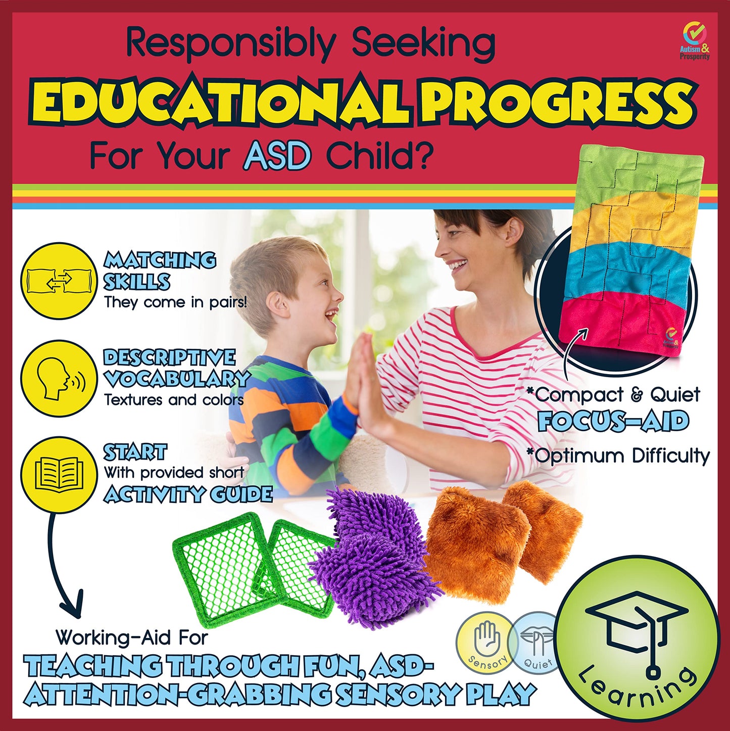 Autism & Prosperity Quiet & Educative Sensory Special Education Classroom Must Haves – Autism Toys Autism Products & Gifts, Sensory Toys for Kids with Autism Toddler Ages 3 4 5 7 8 12