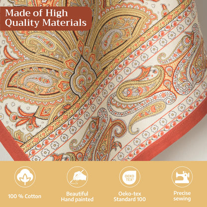 Maison d' Hermine Kitchen Towels Set of 2 100% Cotton 27.50" x 20" Reusable Cloth Tea Dish Towels Absorbent with Hanging Loop for Kitchen, Home, Dining, Cocktail Parties (Kashmir Paisley)